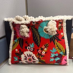 Spartina 449 bag, beach bag flower print rope handle